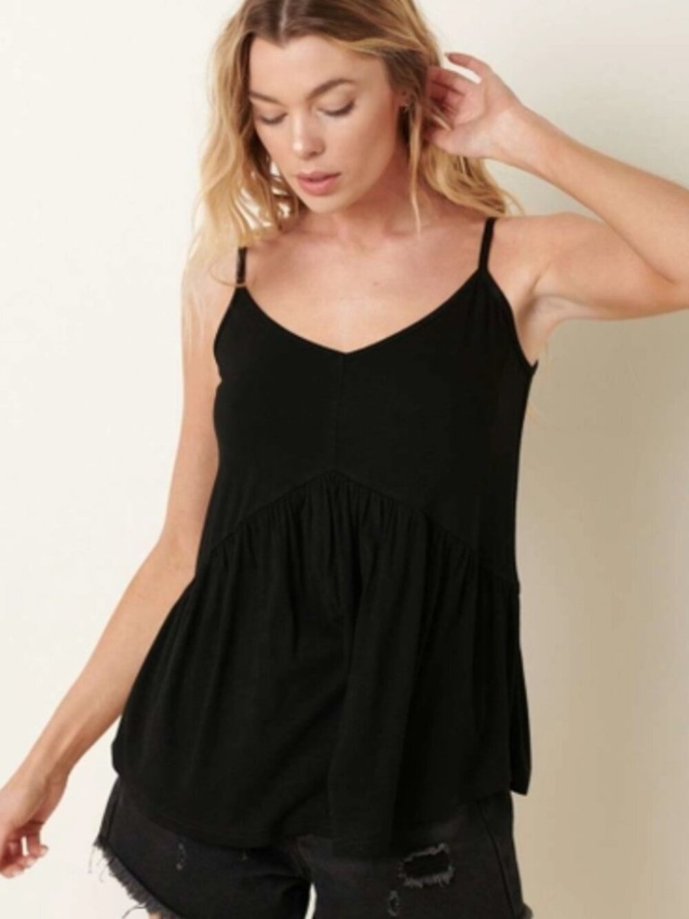 Babydoll Tank Top | Black